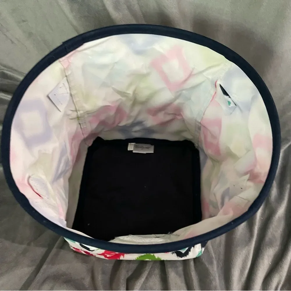 Thirty-one Mini Storage Bin in Candy Corners with Bird Design in Teal
